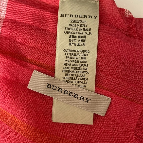 Burberry lightweight check wool/silk scarf - Picture 3 of 3
